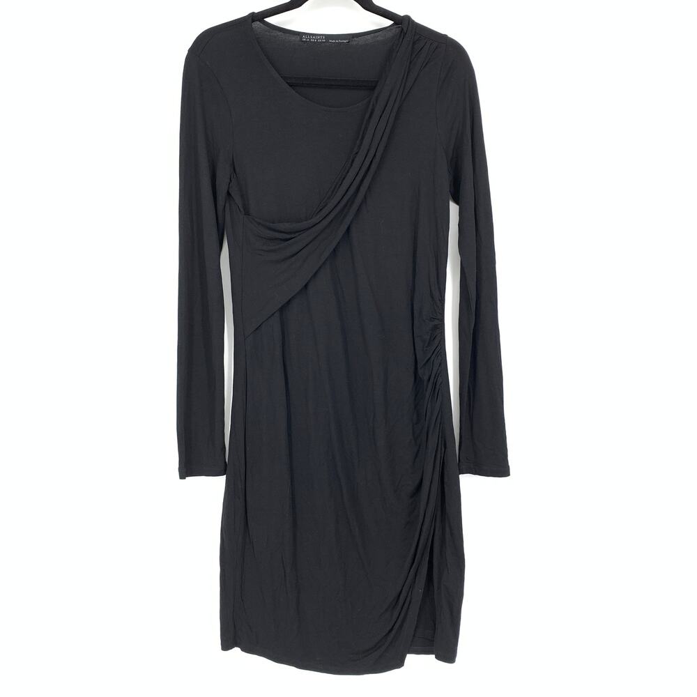 AllSaints Dress Women's Size 8 Tundra Long Sleeve Black Jersey Knit